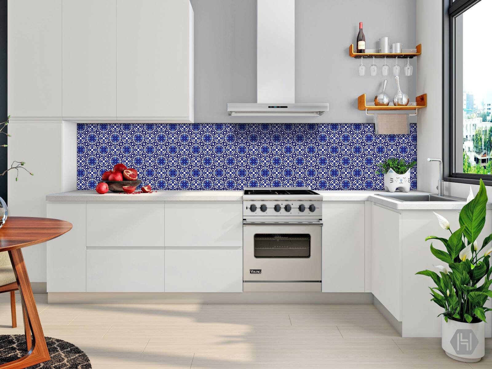 Portuguese Azulejo Tiles - Set of 2 Portuguese Wall Decor Tiles - Kitchen Backsplash Tiles, Table Decorative Tiles, Bathroom Tiles, Coaster