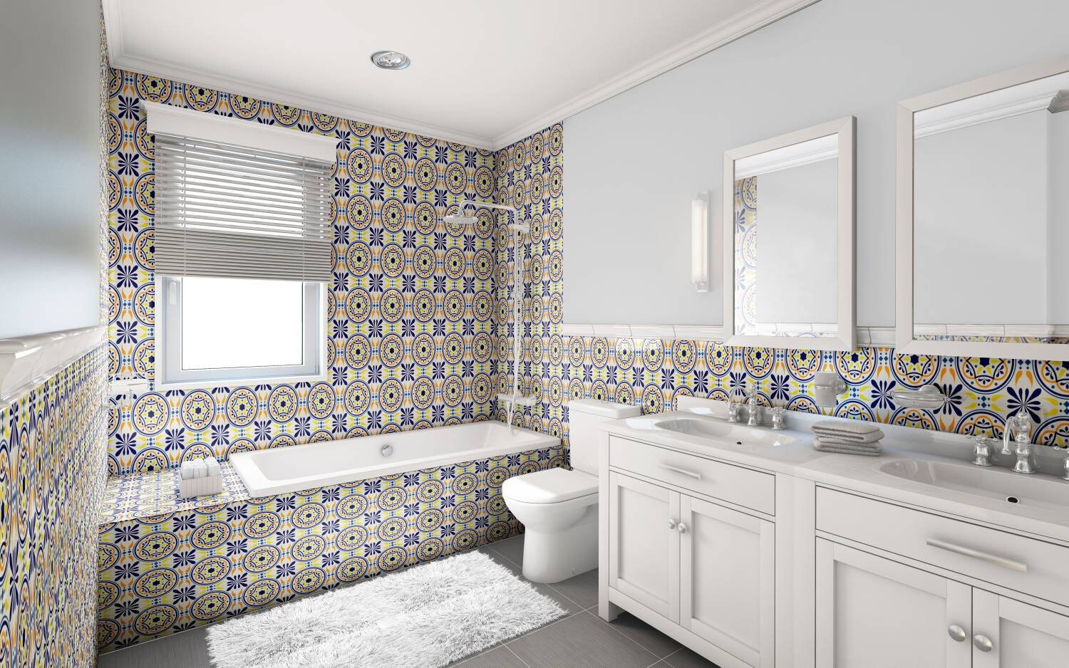 Spanish Ceramic tiles - Set of 2 Spanish Wall Decor Tiles - Kitchen Backsplash Tiles, Table Decorative Tiles, Bathroom Tiles, Shower tiles