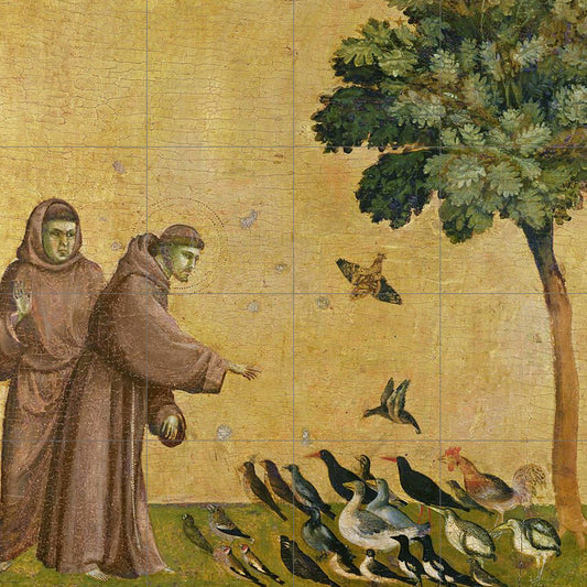 Tile Mural/Mosaic Ceramic Panel of Saint Francis of Assisi - Catholic Wall Art -Saint Francis Tile Mural -Gloss Tiles -Religious Tile Mosaic