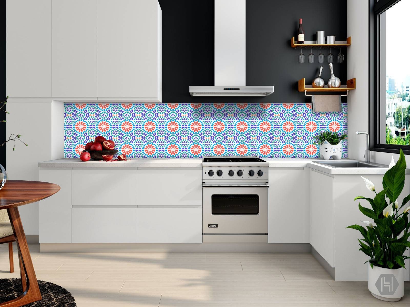 Moroccan Ceramic Tiles - Set of 2 Moroccan Wall Decor Tiles - Kitchen Backsplash Tiles, Table Decorative Tiles, Bathroom Tiles, Coaster