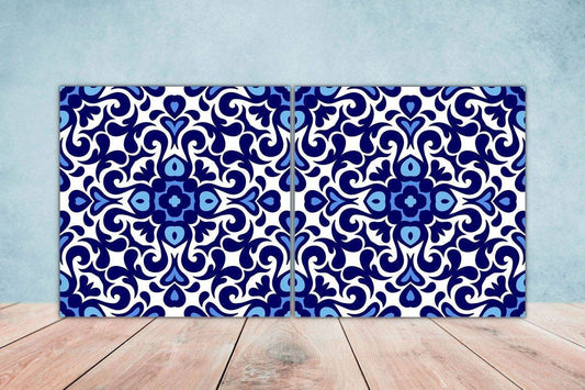 Portuguese Azulejo Tiles - Set of 2 Portuguese Wall Decor Tiles - Kitchen Backsplash Tiles, Table Decorative Tiles, Bathroom Tiles, Coaster