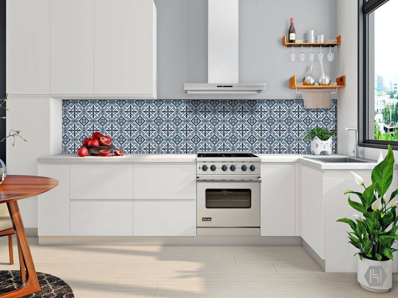 Portuguese Azulejo Tiles - Set of 2 Portuguese Wall Decor Tiles - Kitchen Backsplash Tiles, Table Decorative Tiles, Bathroom Tiles, Coaster