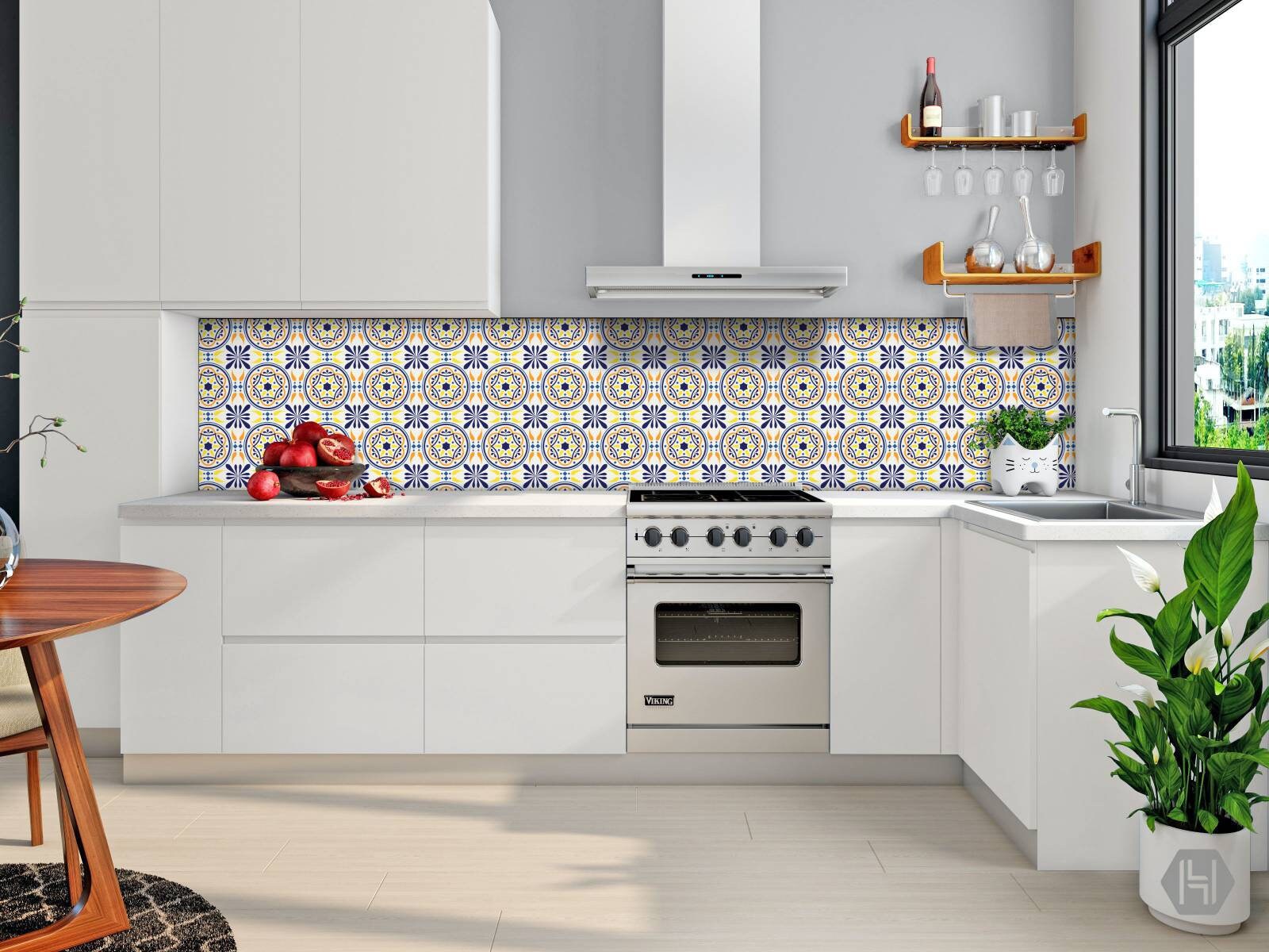 Spanish Ceramic tiles - Set of 2 Spanish Wall Decor Tiles - Kitchen Backsplash Tiles, Table Decorative Tiles, Bathroom Tiles, Shower tiles