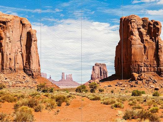 Tile Mural/Mosaic Ceramic of Monument Valley, Arizona wall print -Arizona Wall Art - Tile Mural - Gloss Tiles - Tile Mosaic -Bathroom tiles