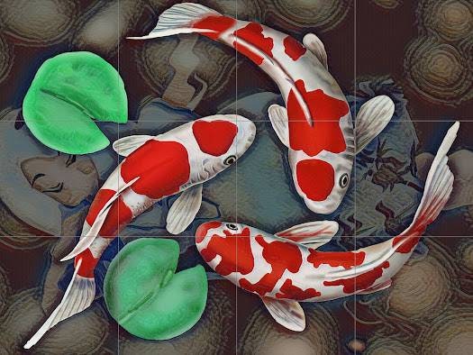 Tile Mural/Mosaic Ceramic Panel of a Japanese Koi Fish Japan Painting - Japanese Koi fish print - Tile Mural - Gloss Tiles - Tile Mosaic