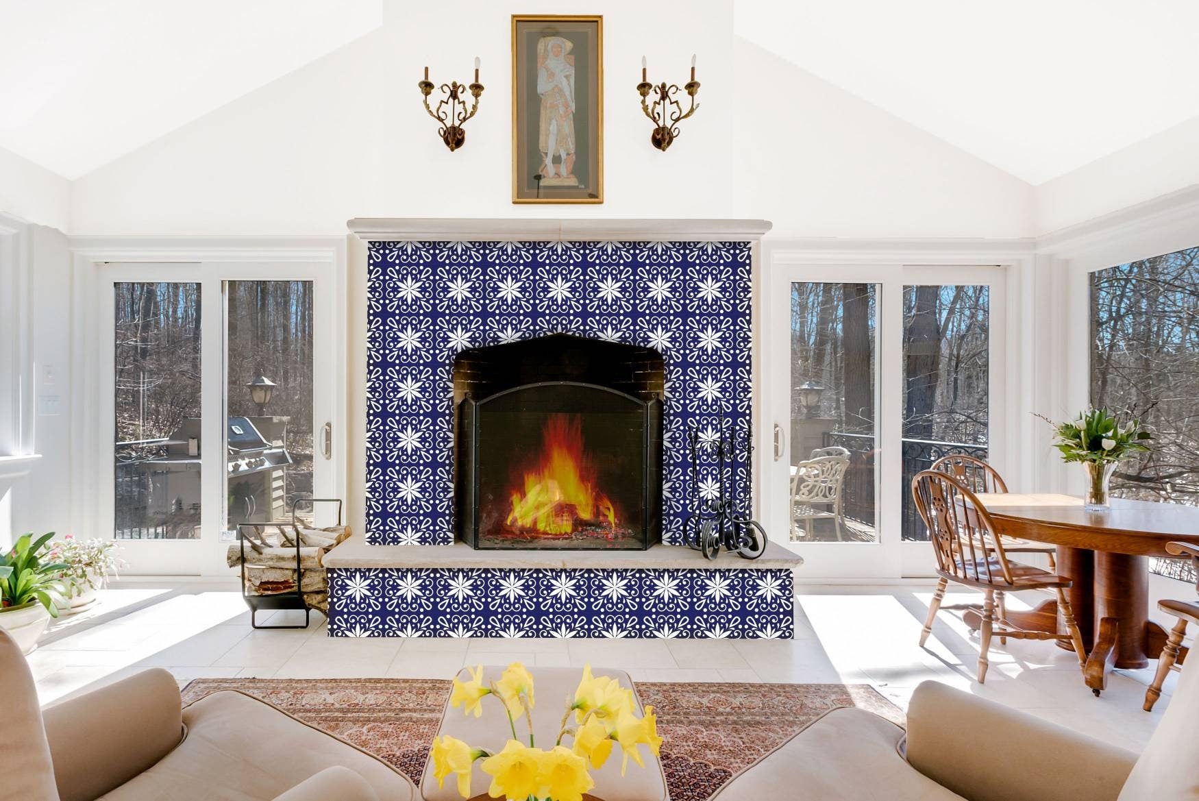 Spanish Ceramic Tiles - Set of 2 Spanish Wall Decor Tiles - Kitchen Backsplash Tiles, Table Decorative Tiles, Bathroom Tiles, Home Decor