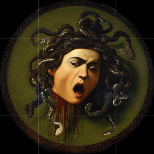 Tile Mural/Mosaic Ceramic Panel of Medusa - Caravaggio Art - Home Decor - Tile Mural - Mural Art - Gloss Tiles - Tile Mosaic - Medusa Print
