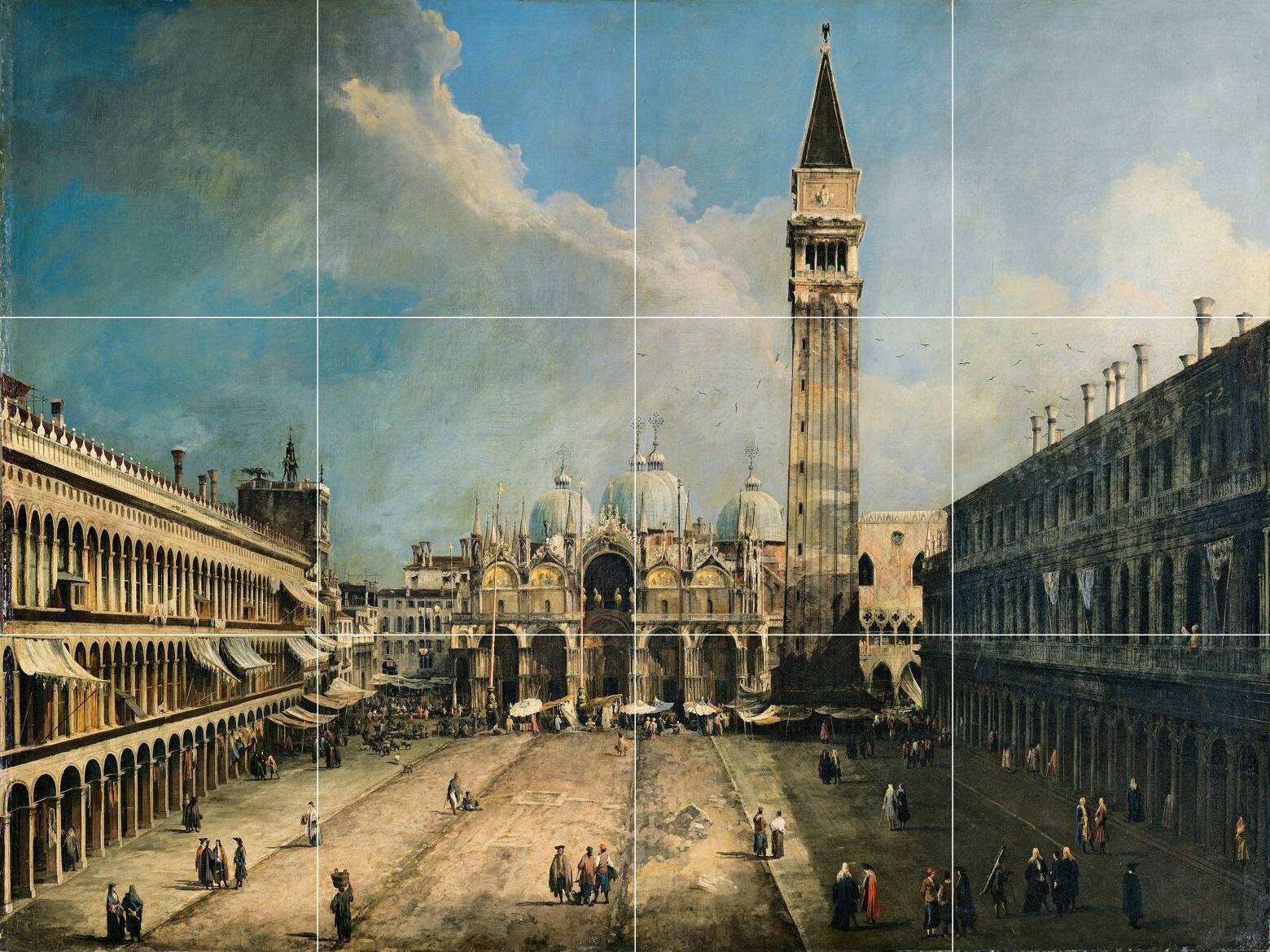 Tile Mural/Mosaic Ceramic Panel of Canaletto The Piazza San Marco in Venice - Venice print - Venice tile mural - Canaletto print -Wall print