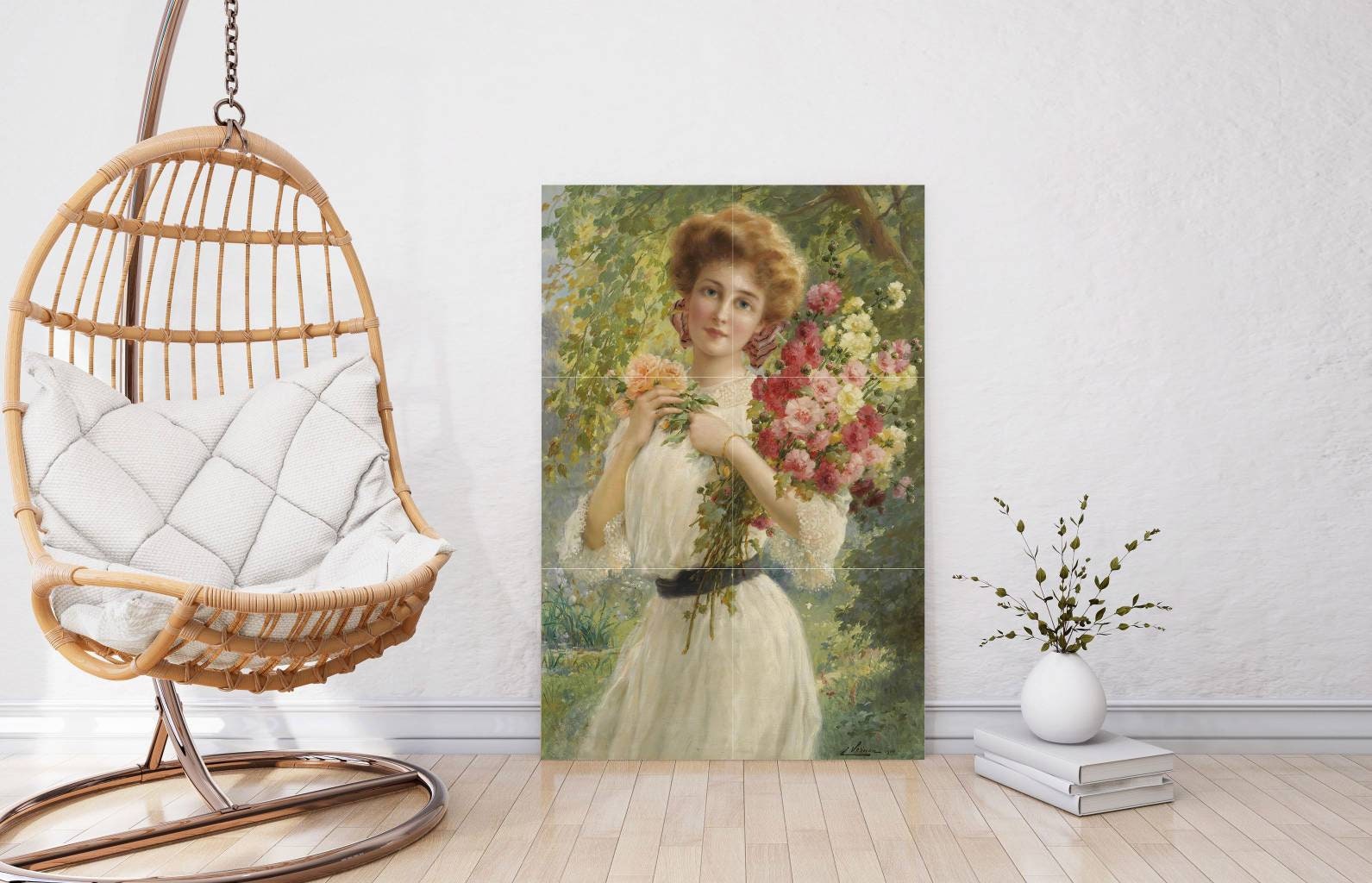 Tile Mural/Mosaic Ceramic Panel of Summer Beauty - Emile Vernon Painting - Home Decor - Flower Tile Mural - Gloss Tiles - Floral Tile Mosaic