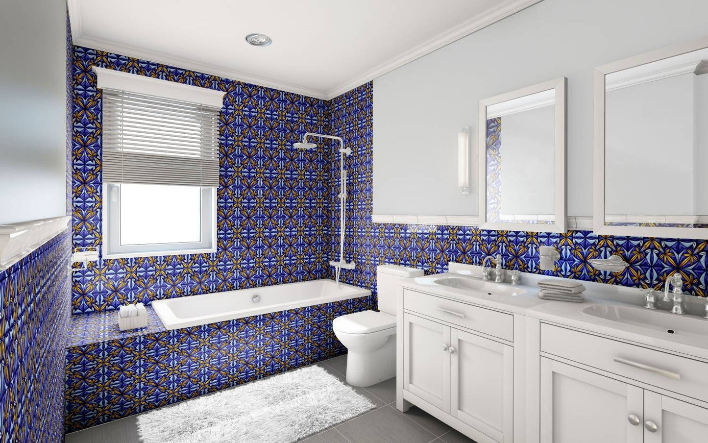 Italian Majolica Ceramic Tiles - Set of 2 Italian Wall Decor Ceramic Tiles -Kitchen Backsplash Tiles, Table Decorative Tiles, Bathroom Tiles
