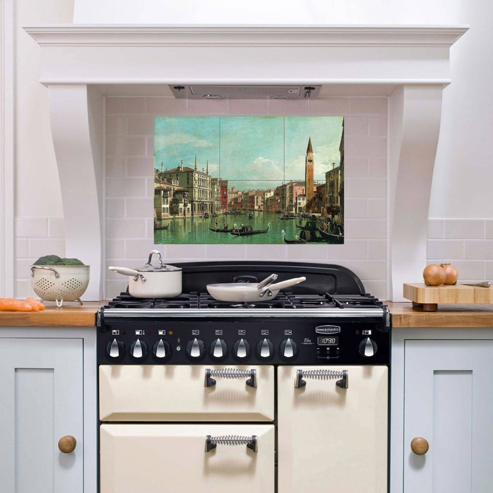 Tile Mural/Mosaic Ceramic Panel of The Grand Canal Venice - Canaletto Painting- Venice wall print - Venice wall art - Canaletto print