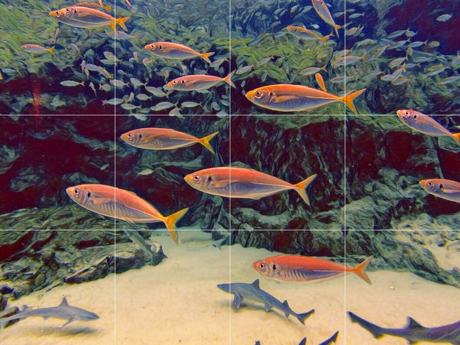 Tile Mural/Mosaic Ceramic Panel of an Ocean Fish Underwater World - Fishes Wall Art - Tile Mural Art Print - Home Decor - Tile Mosaic