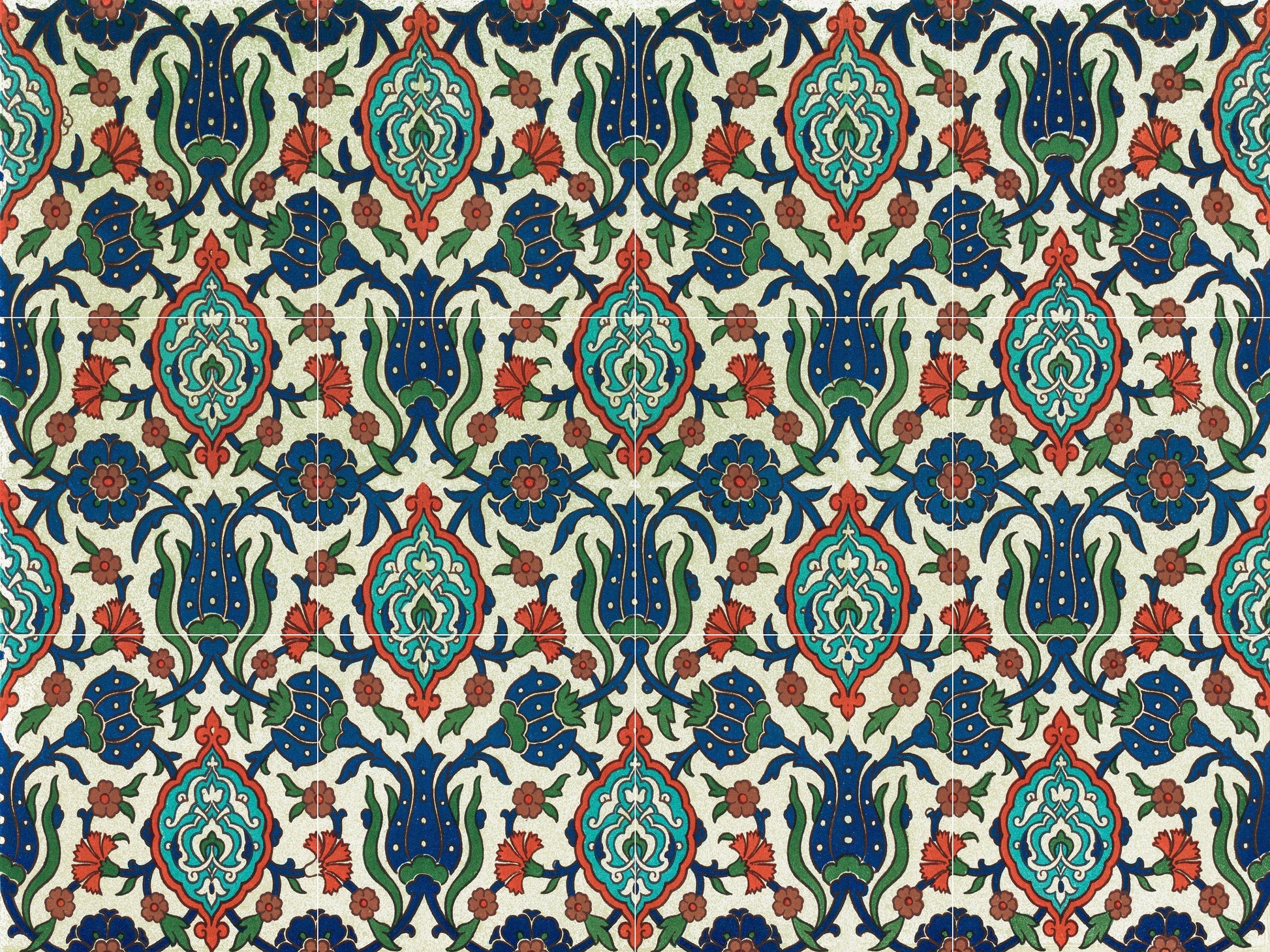 Tile Mural/Mosaic Ceramic Panel of Arabic Pattern - Arabic art decor - Colourful Wall Nature Art - Tile Mural - Home Decor -Tile Mosaic