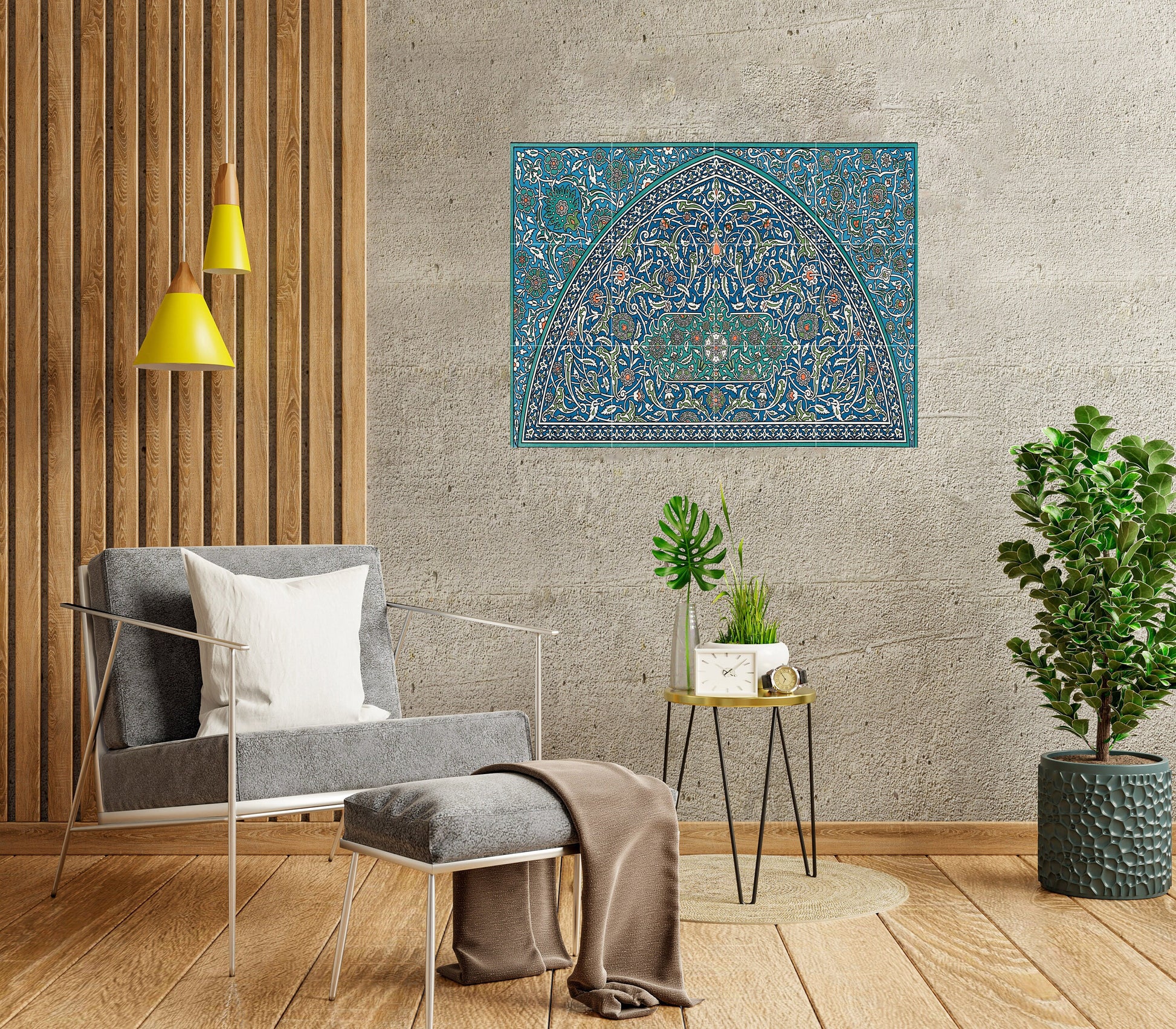 Tile Mural/Mosaic Ceramic Panel of Arabic Pattern - Arabic art decor - Arabic home decor - Tile Mural - Home Decor -Tile Mosaic