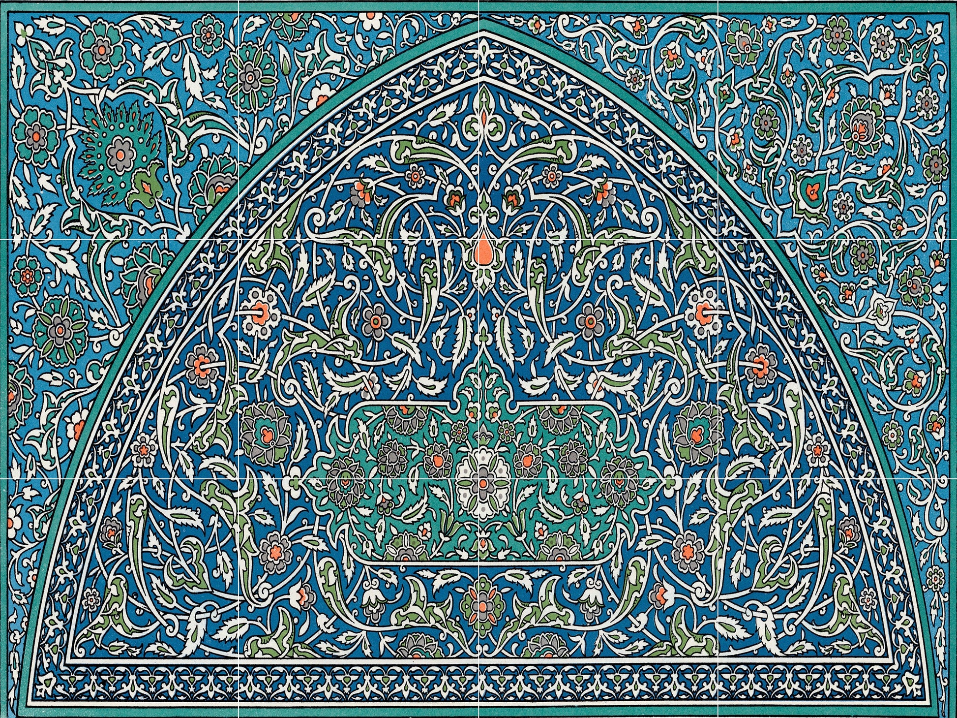 Tile Mural/Mosaic Ceramic Panel of Arabic Pattern - Arabic art decor - Arabic home decor - Tile Mural - Home Decor -Tile Mosaic