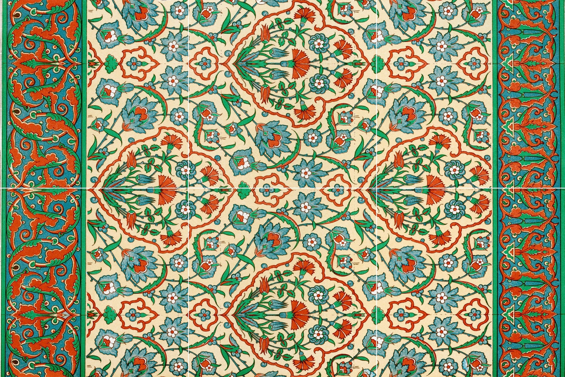 Tile Mural/Mosaic Ceramic Panel of Arabic Pattern - Arabic art decor - Arabic home decor - Tile Mural - Home Decor -Tile Mosaic