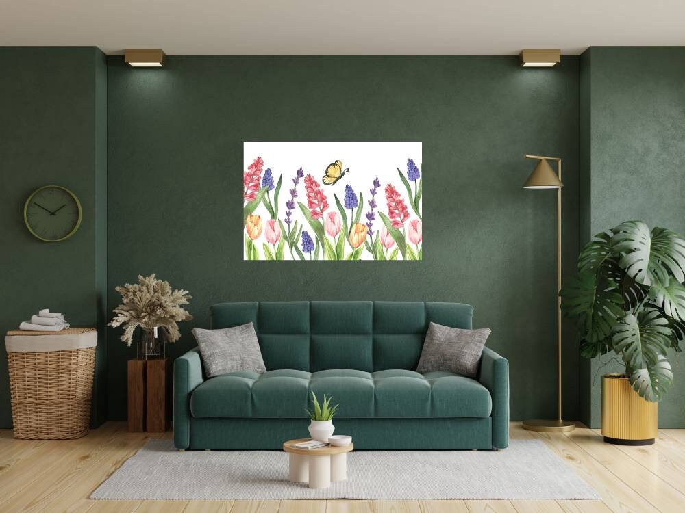 Tile Mural/Mosaic Ceramic of Flowers Watercolour Painting - Landscape Mural - Flower Wall Art - Floral Tile Mural -Gloss Tiles - Tile Mosaic