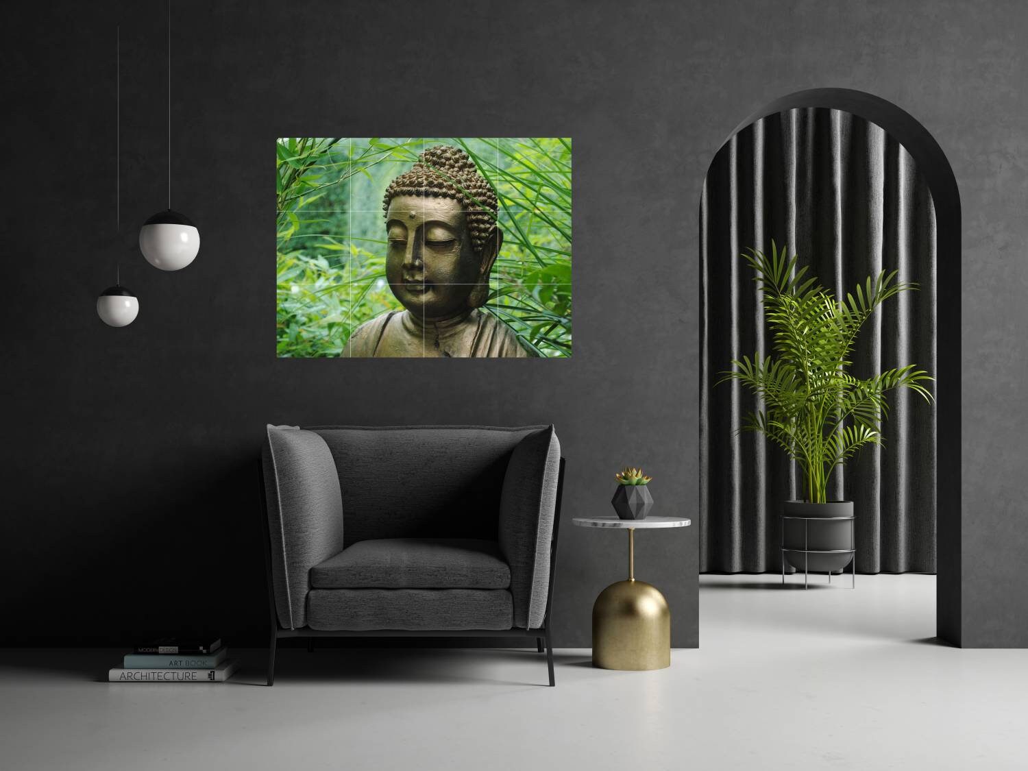 Tile Mural/Mosaic Ceramic Panel of Buddha - Meditation Home Decor - Colourful Wall Art - Tile Mural - Gloss Tiles - Tile Mosaic
