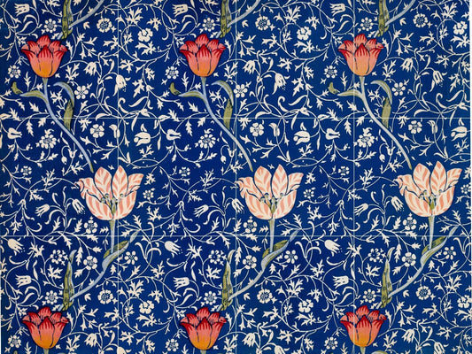 Tile Mural/Mosaic Ceramic of Medway Flowers - William Morris Art - Flower Wall Art - Floral Tile Mural - Gloss Tiles-Tile Mosaic- Home Decor