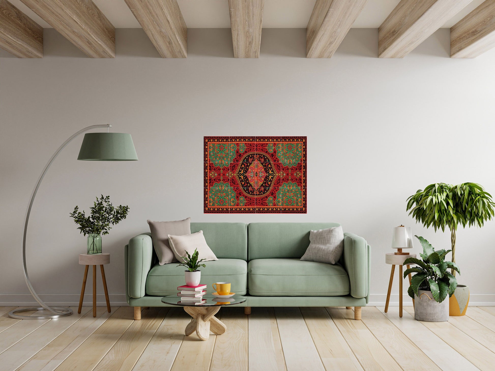 Tile Mural/Mosaic Ceramic Panel of Arabic Pattern - Arabic art decor - Arabic home decor - Tile Mural - Home Decor -Tile Mosaic
