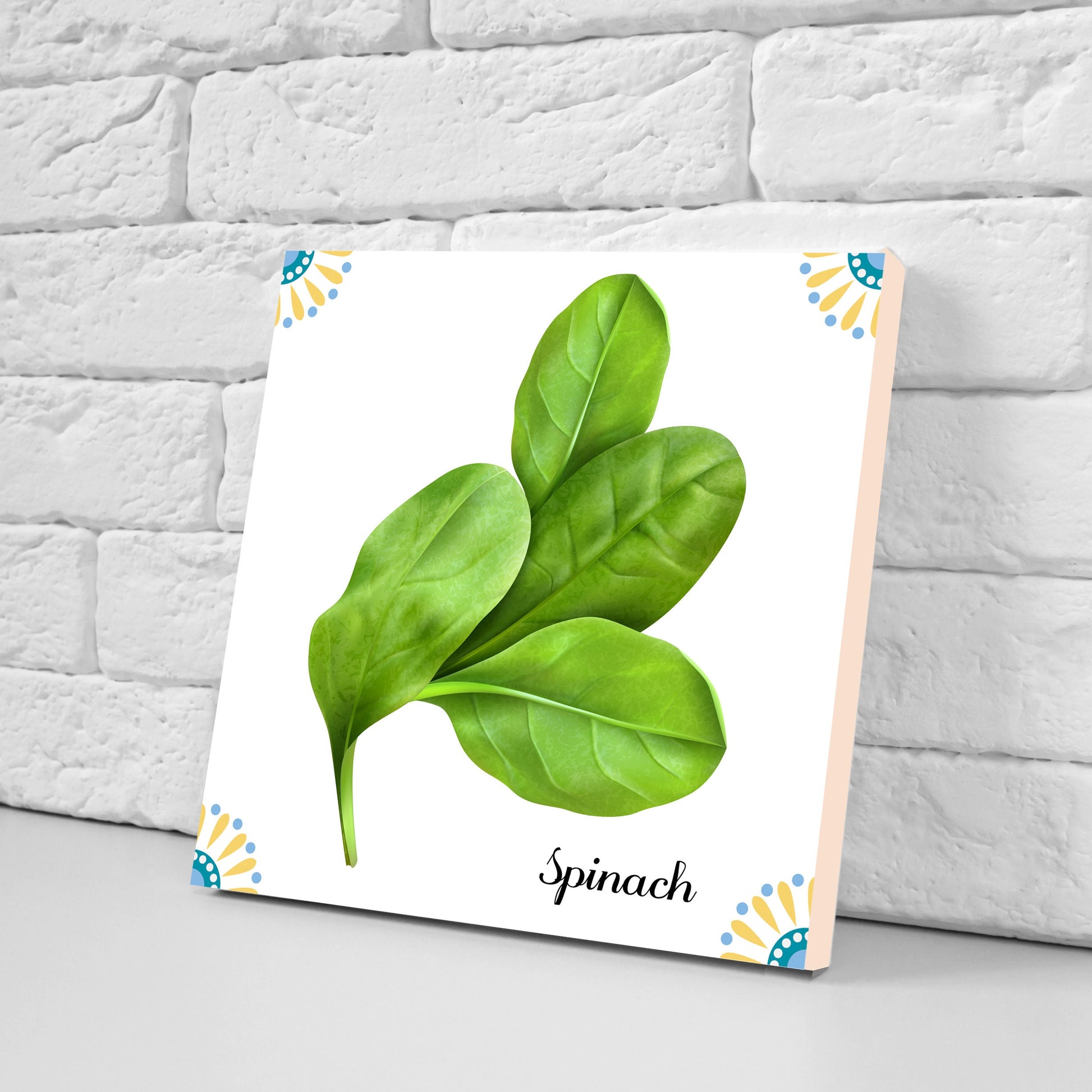 Aromatic herbs print Kitchen Ceramic Tiles - Set of 4 Ceramic Decor Tiles - Kitchen Backsplash Tiles, Bathroom Tiles, Botanical wall art