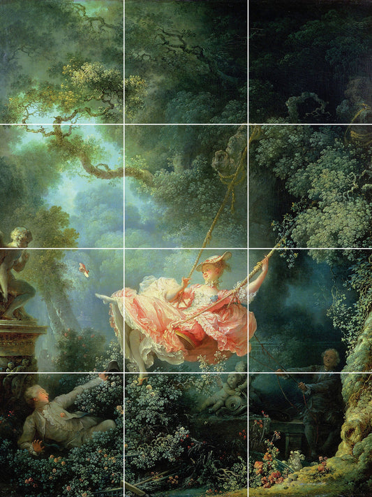 Tile Mural/Mosaic Ceramic Panel of Honoré Fragonard The Swing - Fragonard wall print - Fragonard wall art- The Swing print -Tile Mosaic