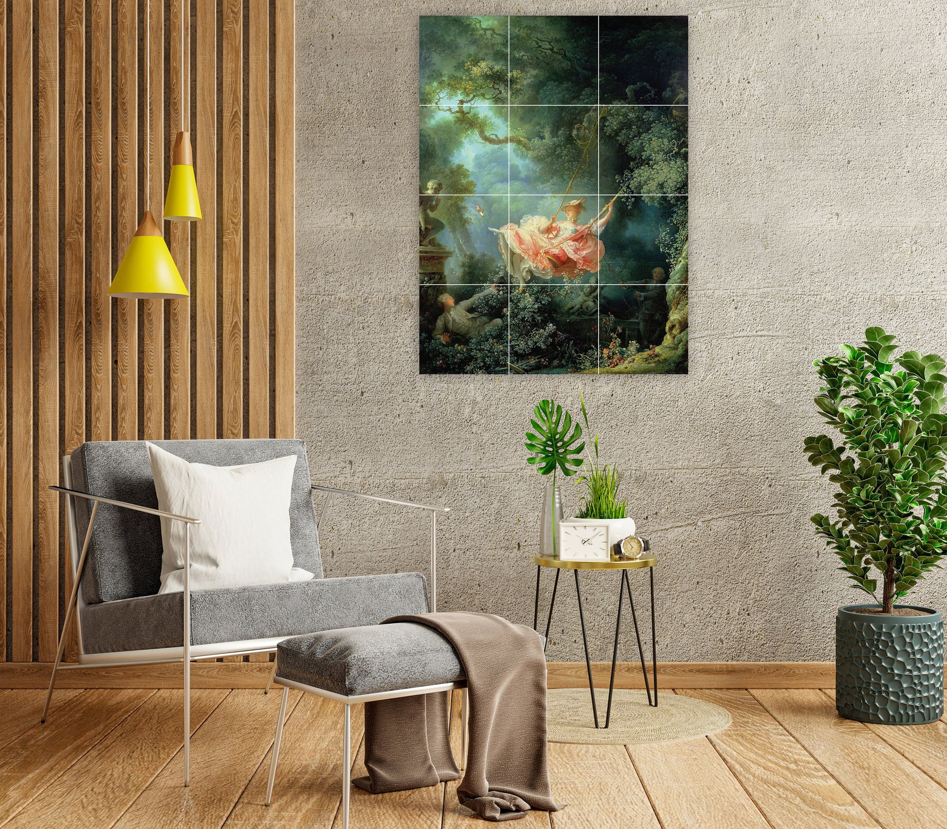Tile Mural/Mosaic Ceramic Panel of Honoré Fragonard The Swing - Fragonard wall print - Fragonard wall art- The Swing print -Tile Mosaic