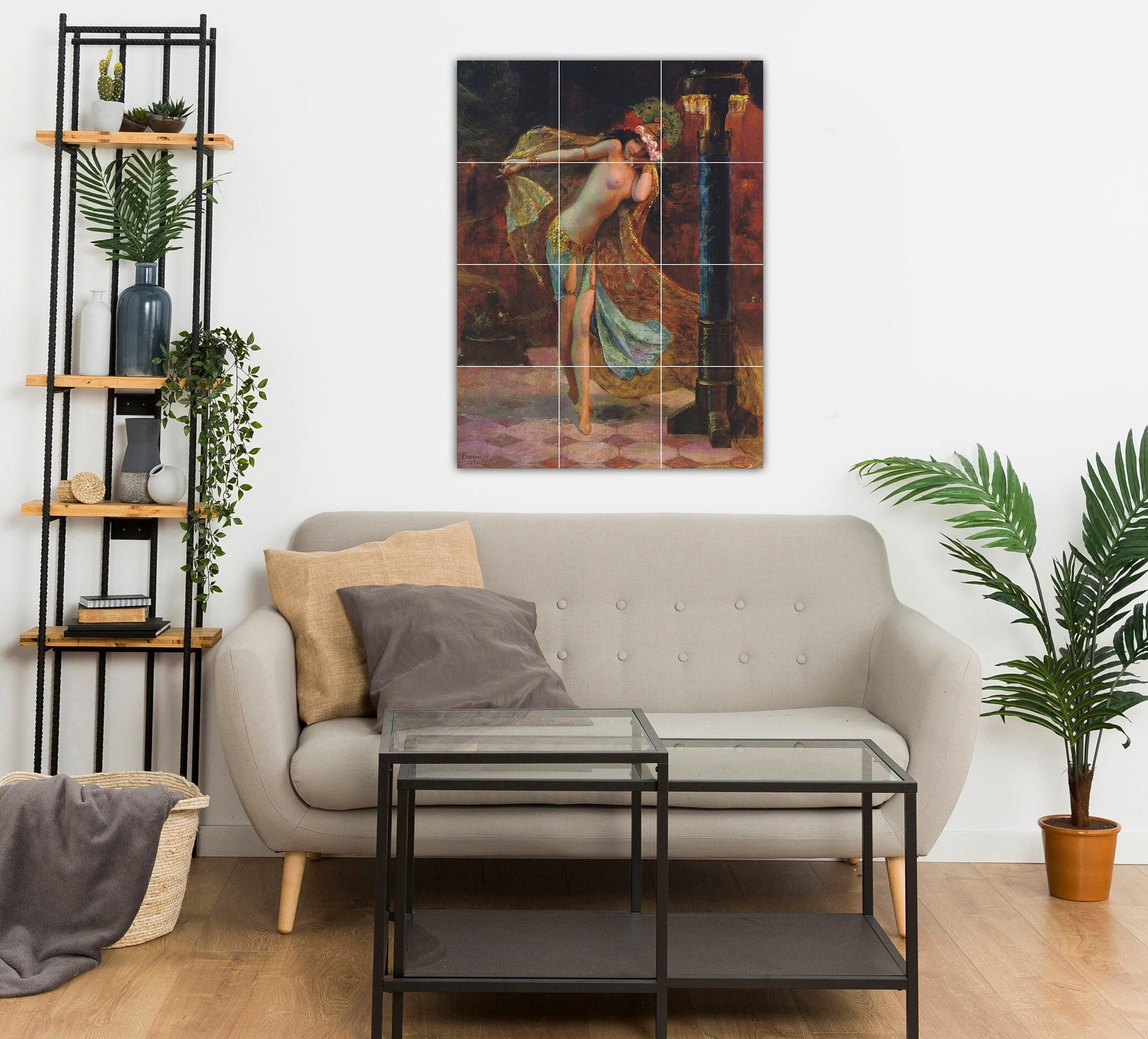 Tile Mural/Mosaic Ceramic Panel of Gaston Bussiere Dance - Bussiere wall print -Bussiere wall art- Gaston Bussiere nude print -Tile Mosaic
