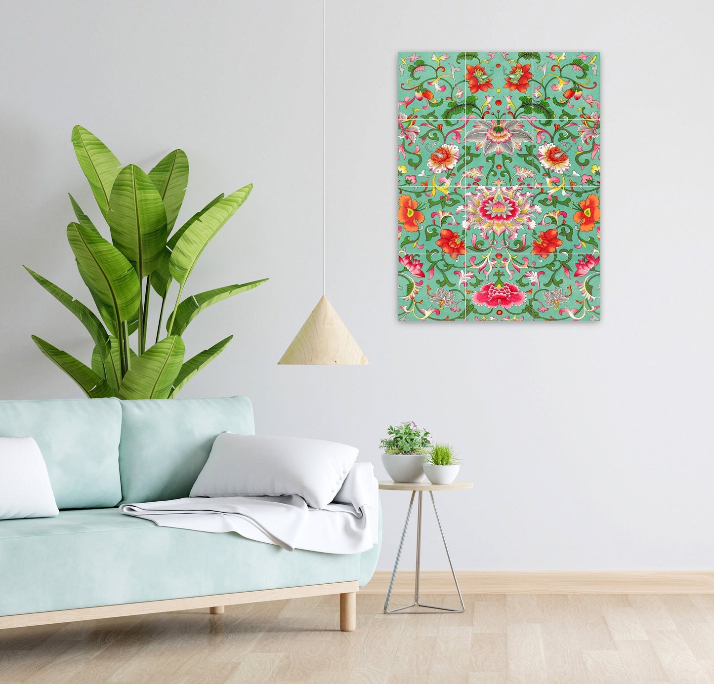 Art Nouveau Floral Ceramic Tile Mural/Mosaic -Art Nouveau Wall Decor Tiles -Kitchen Backsplash Tiles, Table Decorative Tiles, Bathroom Tiles