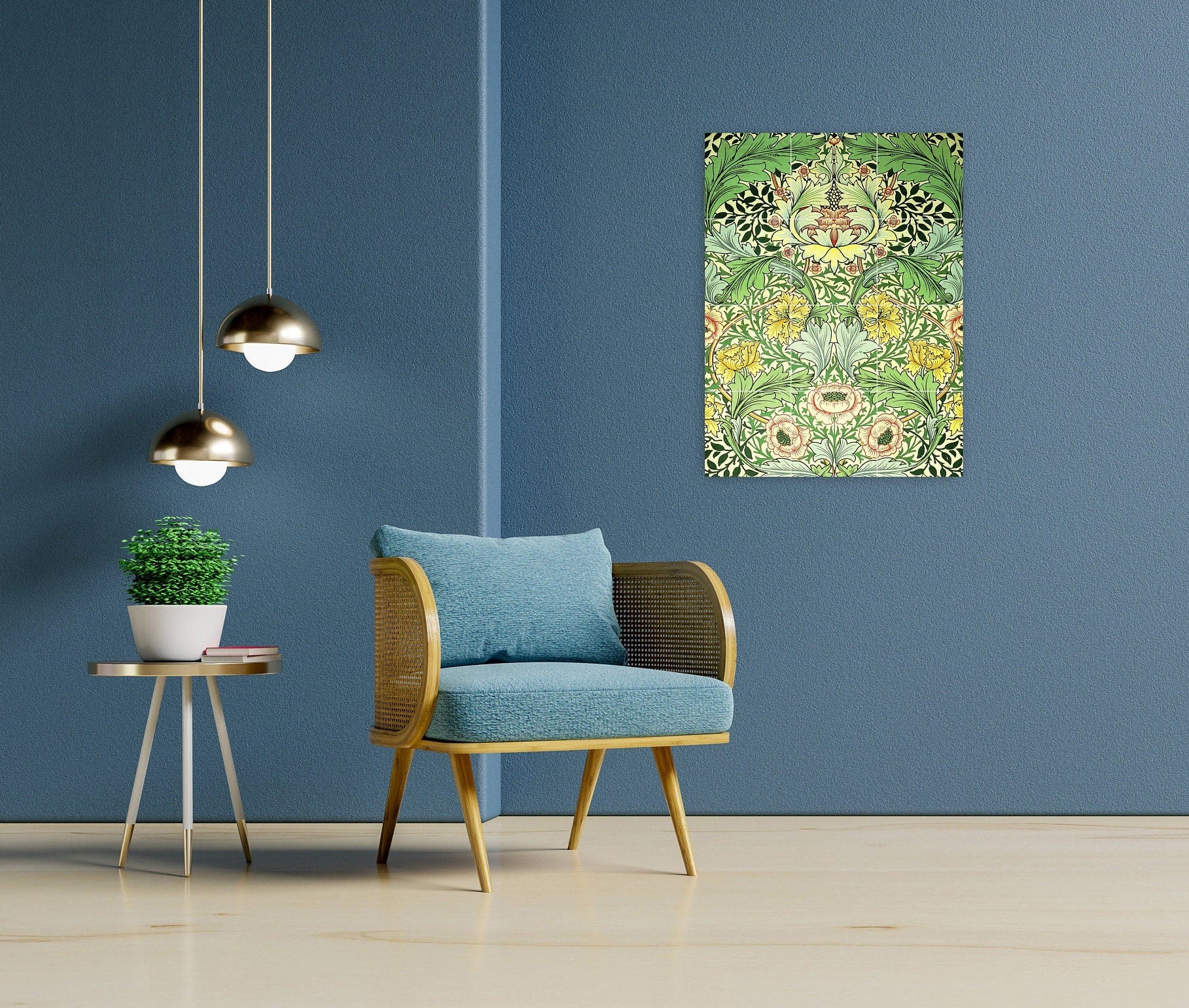 Art Nouveau Floral Ceramic Tile Mural/Mosaic -Art Nouveau Wall Decor Tiles -Kitchen Backsplash Tiles, Table Decorative Tiles, Bathroom Tiles