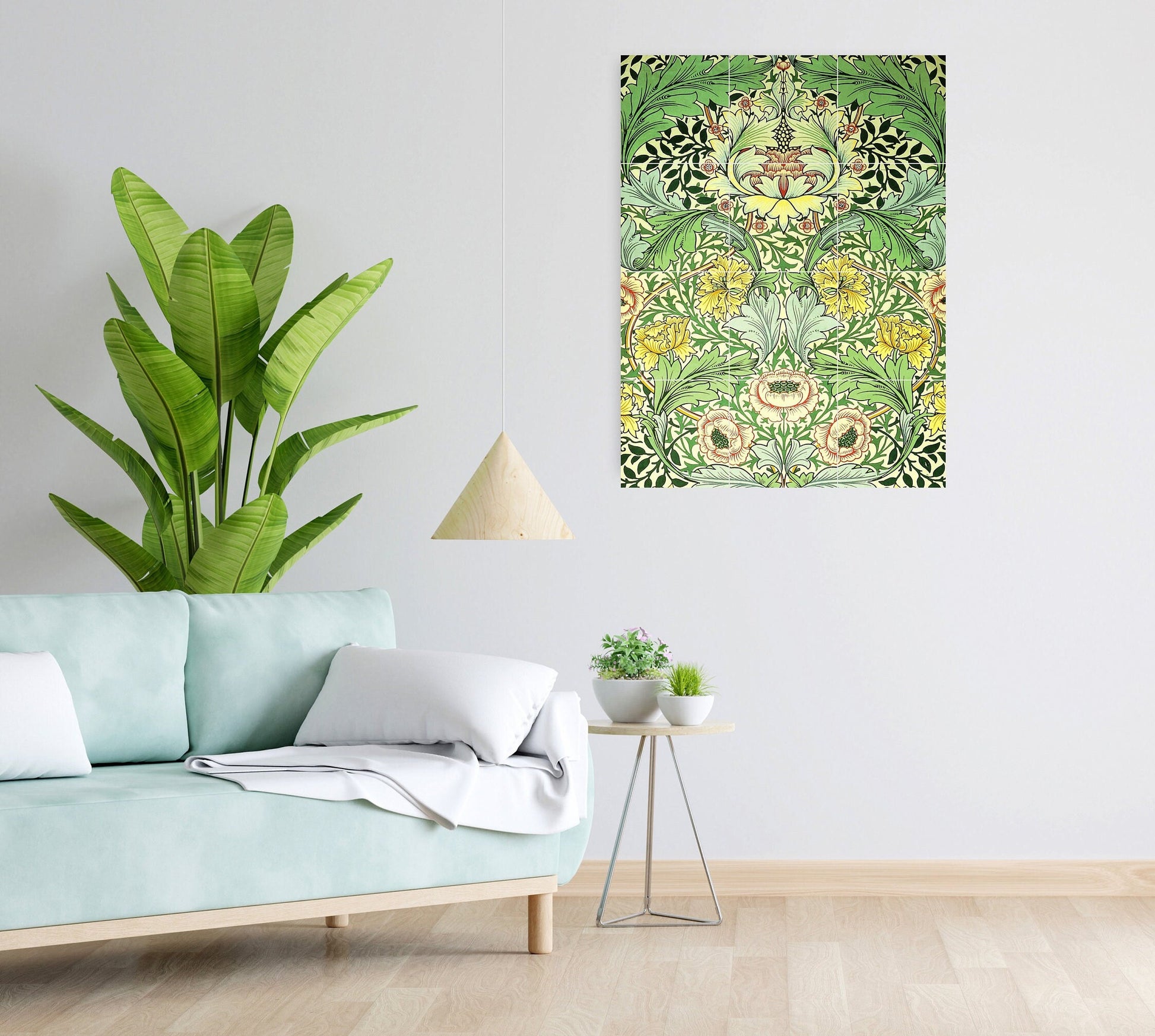 Art Nouveau Floral Ceramic Tile Mural/Mosaic -Art Nouveau Wall Decor Tiles -Kitchen Backsplash Tiles, Table Decorative Tiles, Bathroom Tiles