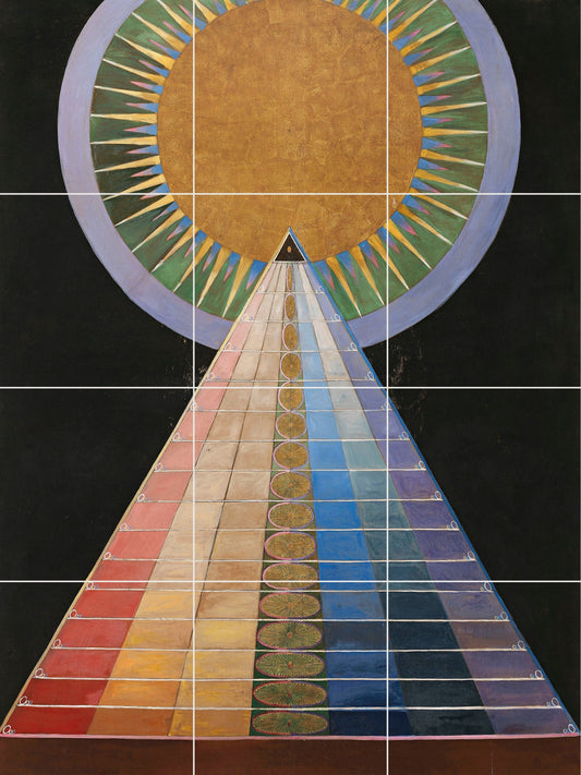 Hilma af Klint Altarpiece- Tile Mural/Mosaic -Hilma af Klint print - Kitchen Backsplash Tiles, Decorative Tiles, Abstract art,Bathroom Tiles