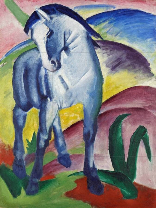 Tile Mural/Mosaic Ceramic Panel of Franz Mark Blue Horse- Franz Mark wall print - Gloss Tiles - Horse wall print - Tile Mosaic Print