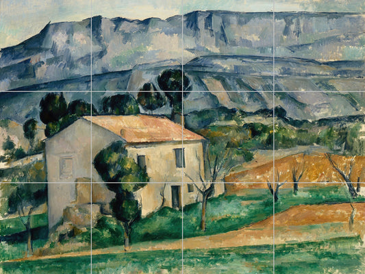 Tile Mural/Mosaic Ceramic Panel of Paul Cezanne House in Provence -Cezanne Wall Art -Cezanne wall print-Tile Mural -Gloss Tiles -Tile Mosaic