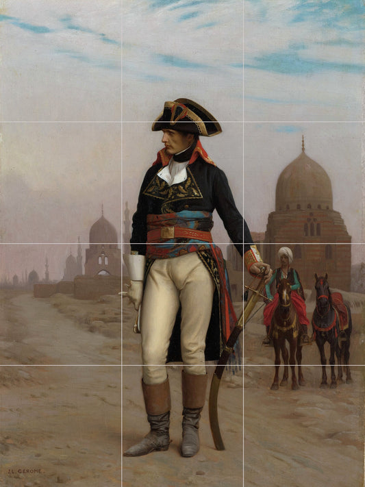 Tile Mural/Mosaic Ceramic Panel of Jean-Léon Gérôme Napoleon in Egypt - Jean-Léon Gérôme print - Tile Mosaic - Tile Mural - Accent tiles