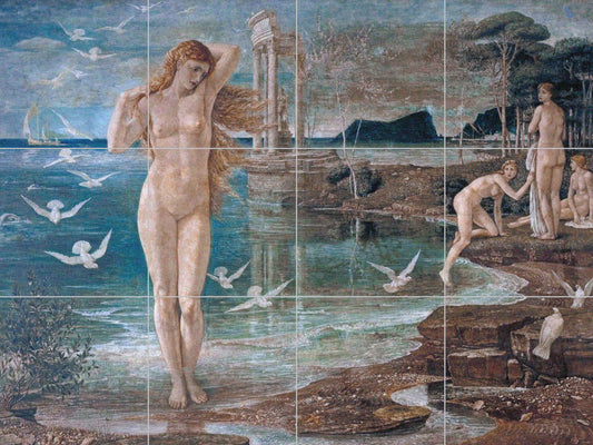 Tile Mural/Mosaic Ceramic Panel of Walter Crane The Renaissance of Venus - Walter Crane wall art -Art Nouveau Tile Mural - Tile Mosaic
