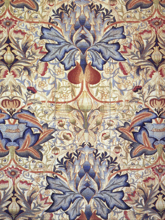 Tile Mural/Mosaic Ceramic Panel of William Morris Artichoke - William Morris wall art- Morris wall print- Tile Mural-Gloss Tiles-Tile Mosaic