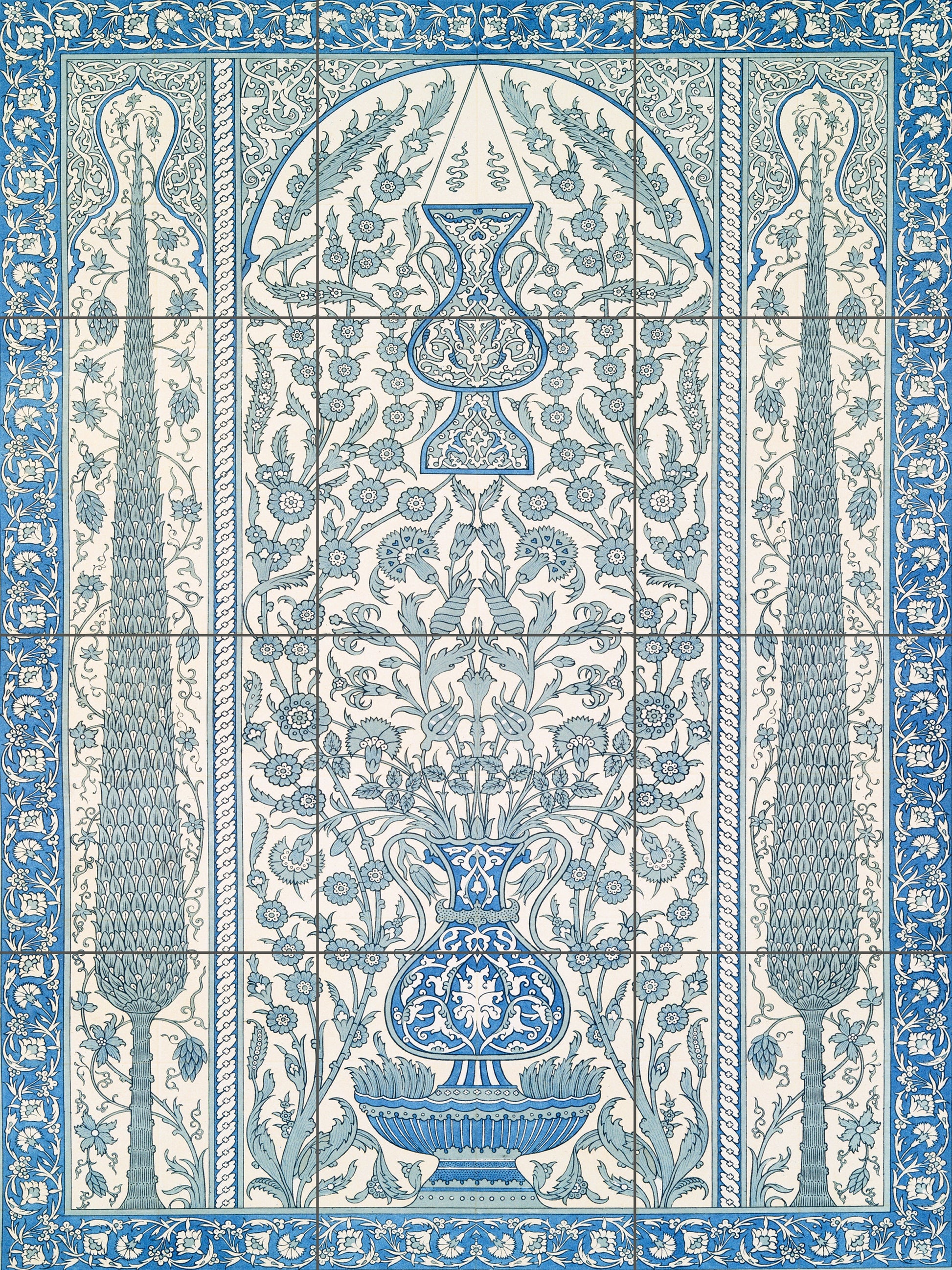 Tile Mural/Mosaic Ceramic Panel of Arabic Pattern - Arabic art decor - Islamic Art - Arabesque art - Tile Mural - Home Decor -Tile Mosaic