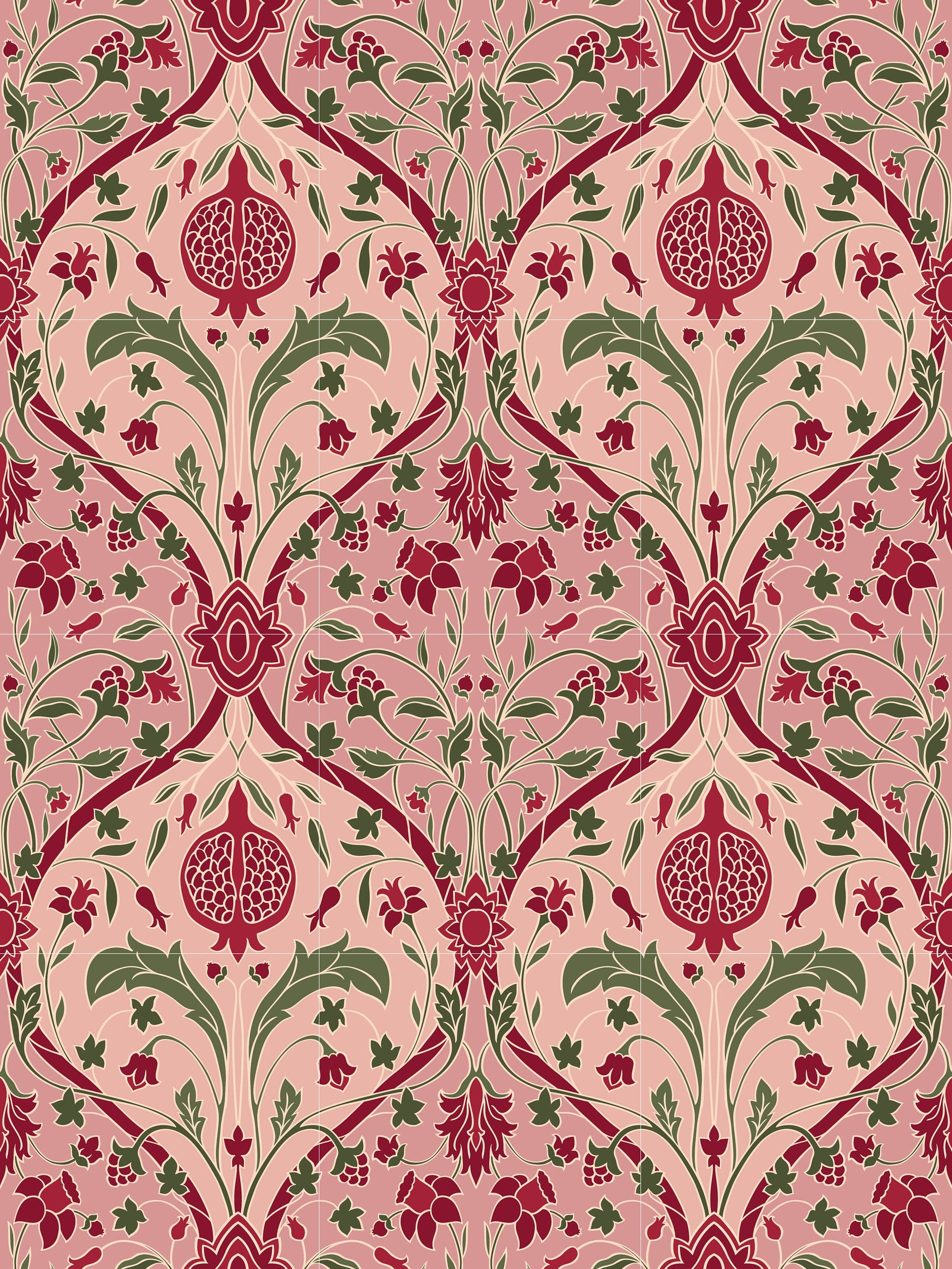 Flower Art Nouveau Ceramic Tile Mural/Mosaic - Floral Art Nouveau -Pattern Art Print - Flower Mural - Botanical Print - Art Nouveau Wall Art