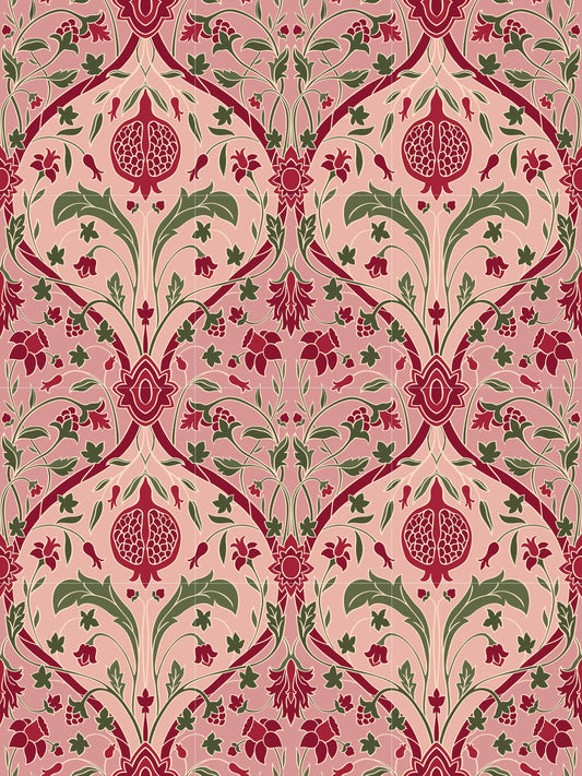 Flower Art Nouveau Ceramic Tile Mural/Mosaic - Floral Art Nouveau -Pattern Art Print - Flower Mural - Botanical Print - Art Nouveau Wall Art