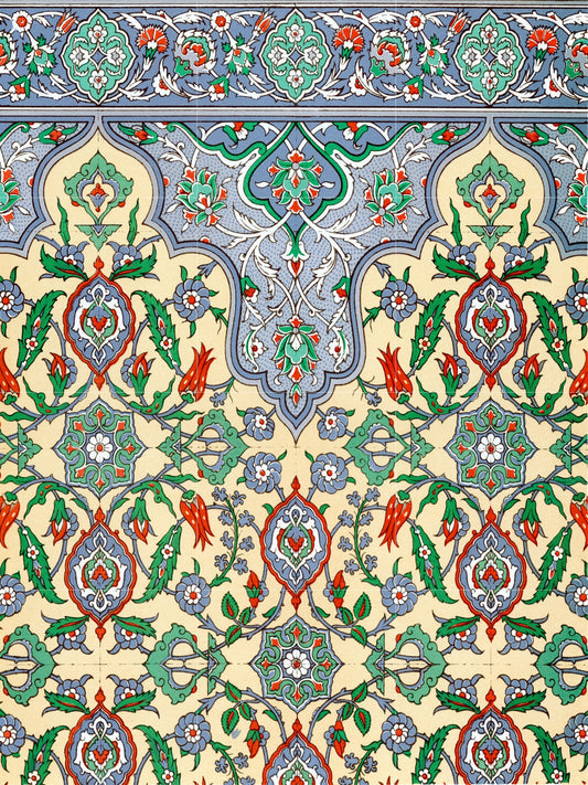 Flower Art Nouveau Ceramic Tile Mural/Mosaic - Floral Art Nouveau -Pattern Art Print - Flower Mural - Botanical Print - Art Nouveau Wall Art