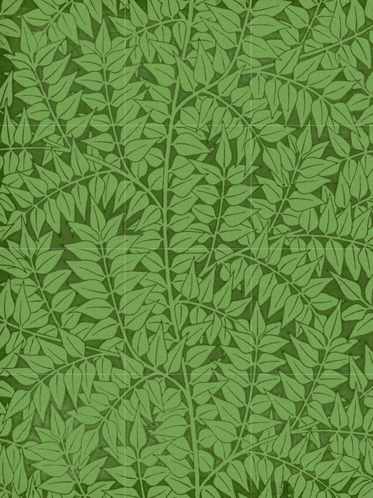 Tile Mural/Mosaic Ceramic Panel of Leaf Branch - William Morris Pattern - Leaf Wall Art - Botanical Print - Tile Mural Mosaic - Leaves Art