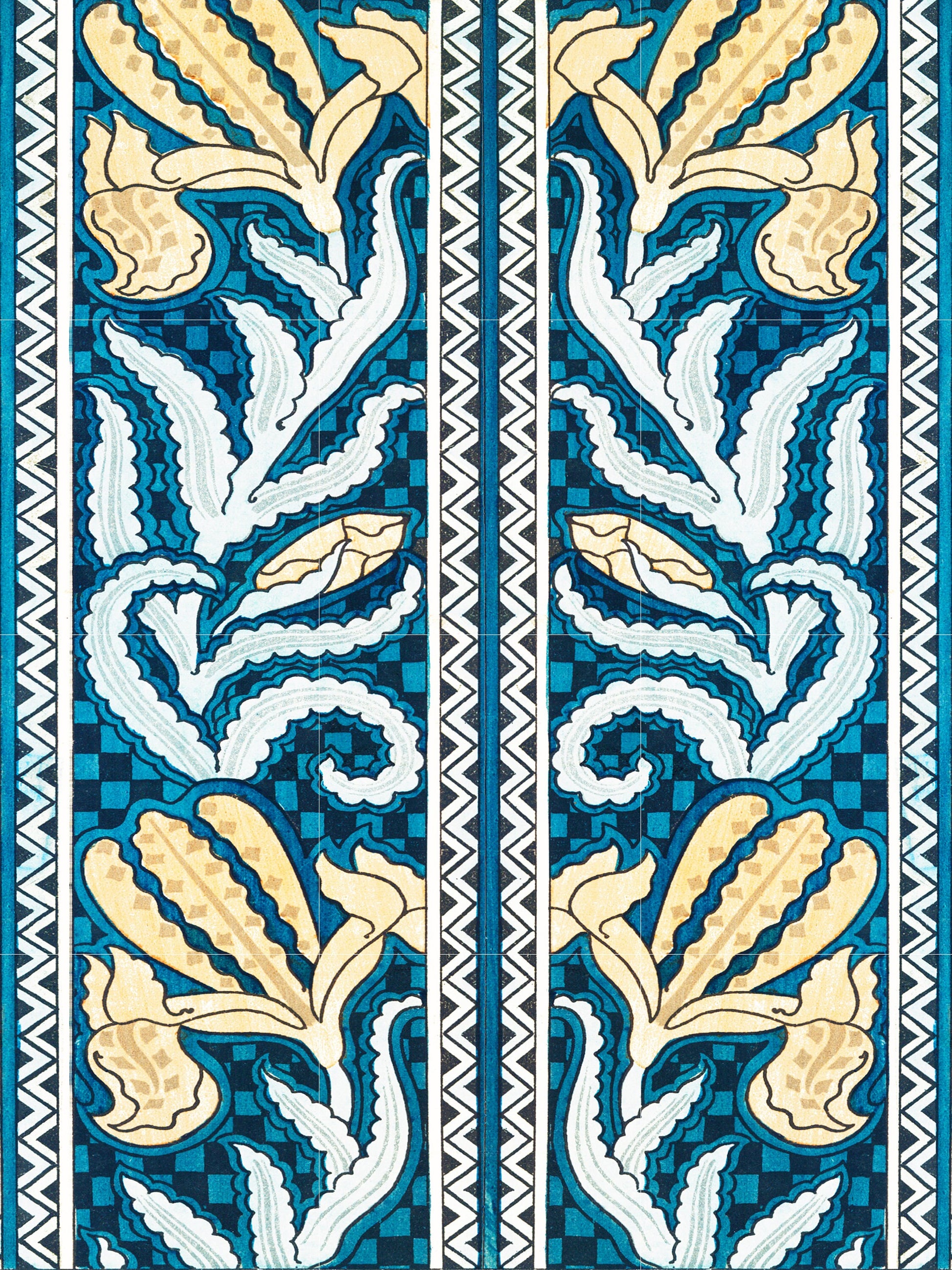 Flower Art Nouveau Ceramic Tile Mural/Mosaic - Irises - Maurice Pillard Verneuil - Floral Art Nouveau - Flower Mural - Art Nouveau Wall Art