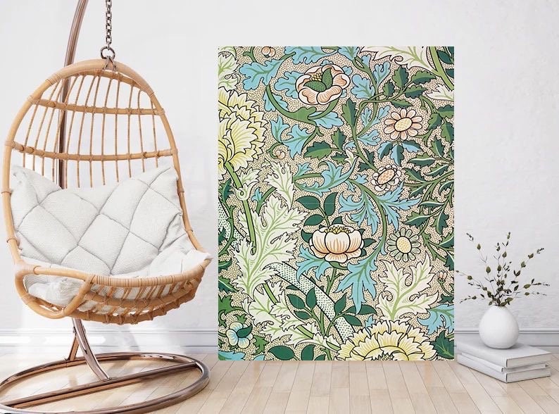 Flower Art Nouveau Ceramic Tile Mural/Mosaic - Floral Art Nouveau -Pattern Art Print - Flower Mural - Botanical Print - Art Nouveau Wall Art