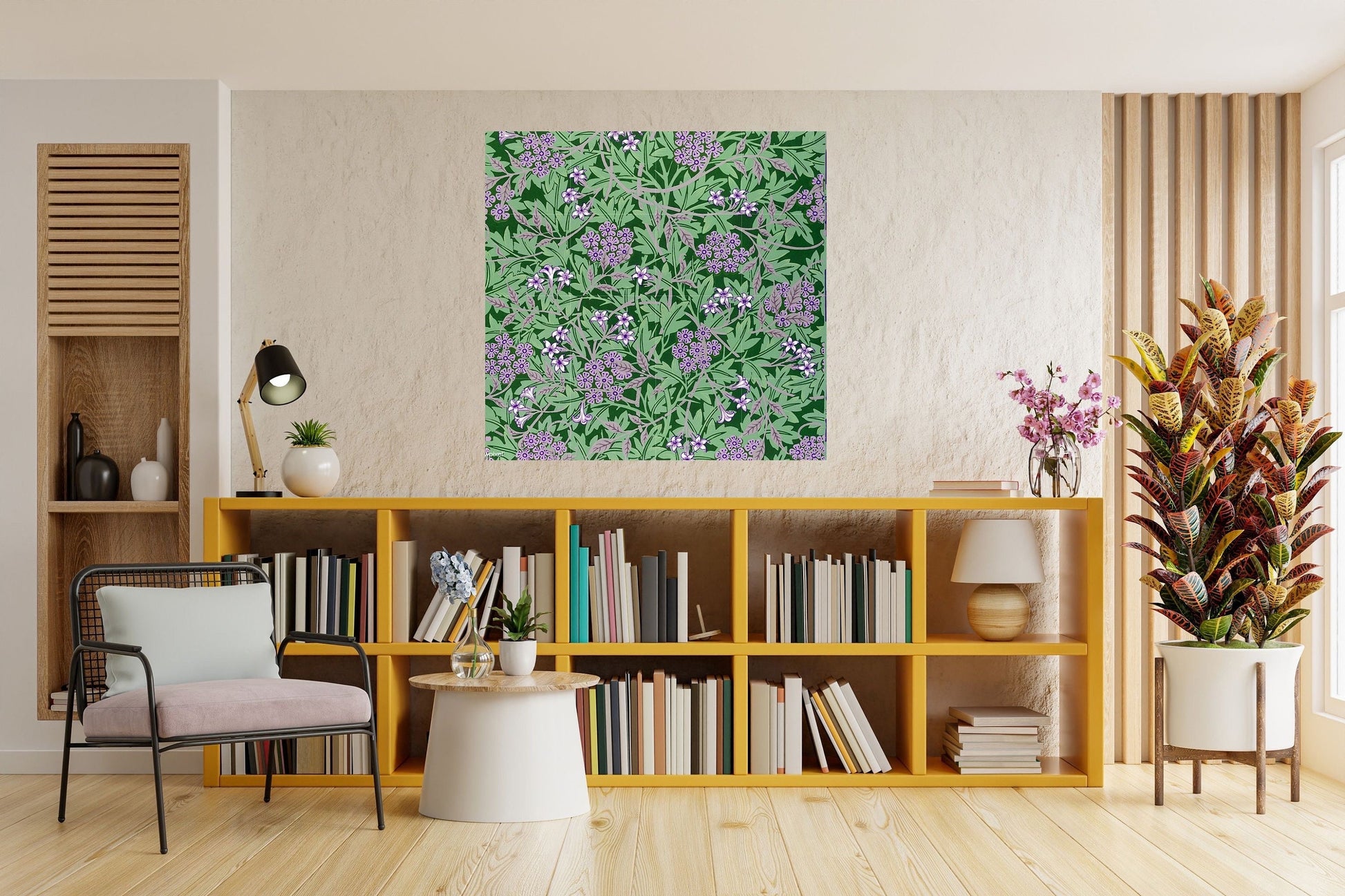 Tile Mural/Mosaic Ceramic Panel of Art Nouveau - William Morris Pattern - Flower Mural - Botanical Print - Tile Mural Mosaic - Floral Art