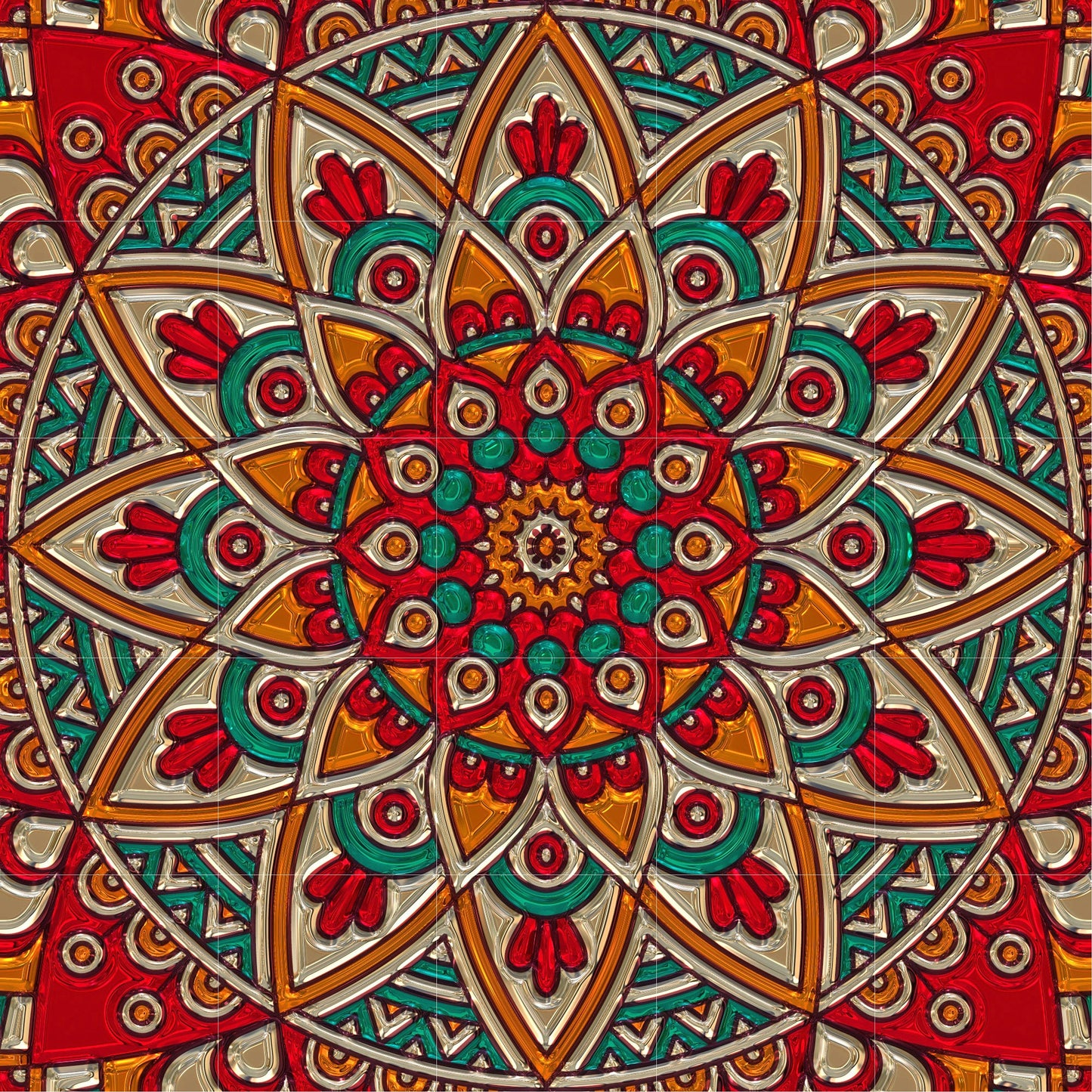 Tile Mural/Mosaic Ceramic Panel of Mandala Pattern - Mandala Wall Art - Mandala Print - Mandala Home Decor - Mandala Print - Mandala Art