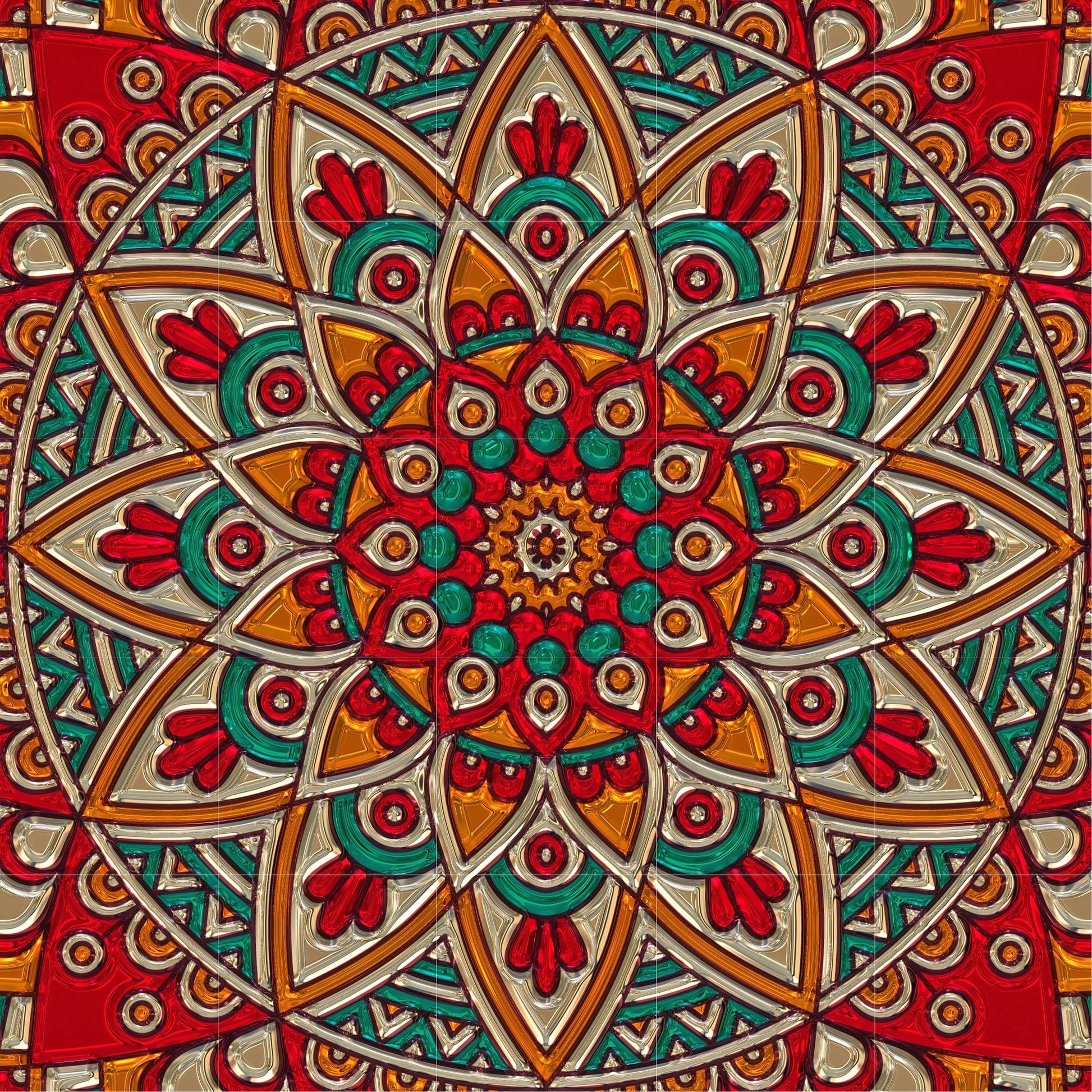 Tile Mural/Mosaic Ceramic Panel of Mandala Pattern - Mandala Wall Art - Mandala Print - Mandala Home Decor - Mandala Print - Mandala Art