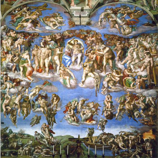 Tile Mural/Mosaic Ceramic Panel of Michaelangelo Buonarroti -The Last Judgment - Michaelangelo Painting Print - Michaelangelo Wall Art Print