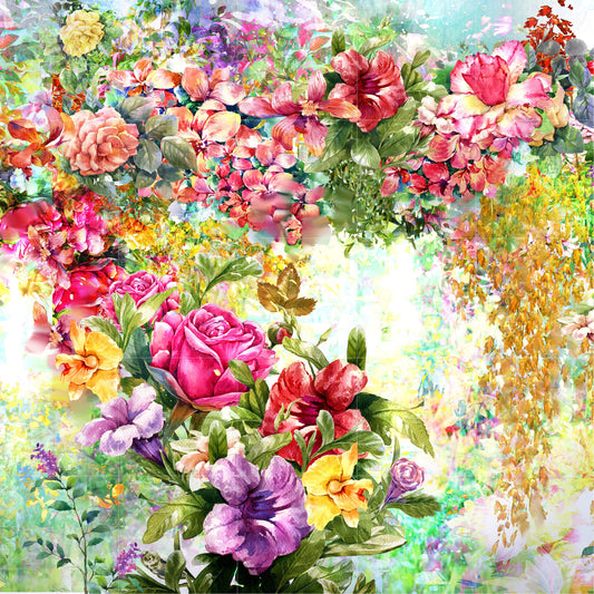 Tile Mural/Mosaic Ceramic of Watercolour Flowers Painting - Flower Mural - Garden Wall Art - Gloss Tiles - Tile Mosaic - Garden Art Print