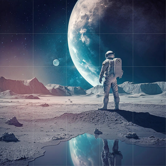 Tile Mural/Mosaic Ceramic Panel of Space Art Print - Astronaut Art Print - Space Wall Art - Space Prints - Space Mural - Gloss Tiles